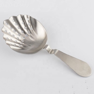 Special tool for kitchen bar with a shell stainless steel Julep strainer