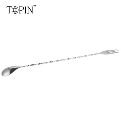 12 inchi 304 stainless steel cocktail mixing spoon trident mixer