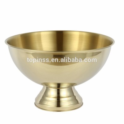 Large Volume ice cooler 10L Stainless steel Champagne bowl in Gold plated