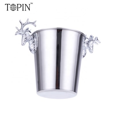 Bartender Vintage Deer Head Design Wine Accessories Beer Champagne Stainless Steel Ice Bucket Wine