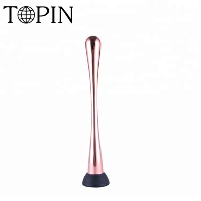 Stainless steel Rose Gold plated Muddler with PP plastic head Copper plating