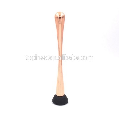 Hot sell Rose Gold/Copper Plated Steel Cocktail Muddler with plastic head